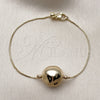 Pulsera Elegante 03.63.2286.08 Oro Laminado, Diseño de Box, Pulido, Tono Dorado (01 MM Thickness, 8 Inches Length)