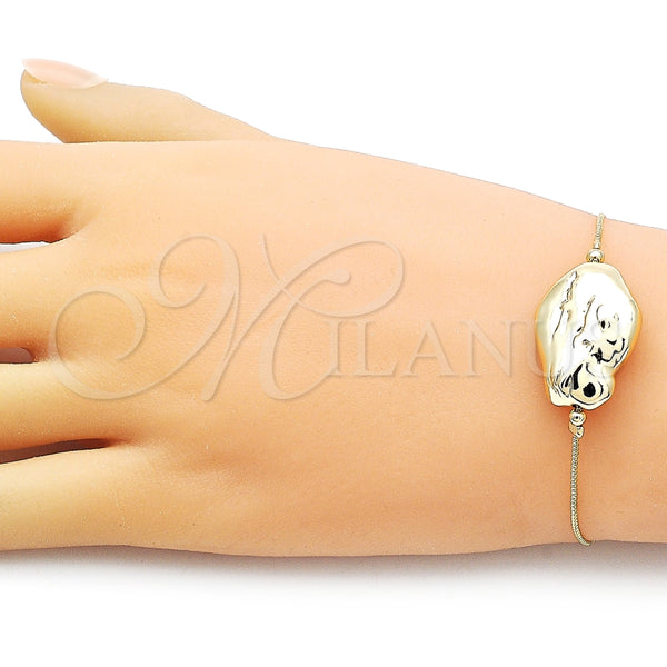 Pulsera Elegante 03.63.2287.08 Oro Laminado, Diseño de Box, Pulido, Tono Dorado (01 MM Thickness, 8 Inches Length)