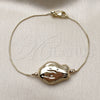 Pulsera Elegante 03.63.2287.08 Oro Laminado, Diseño de Box, Pulido, Tono Dorado (01 MM Thickness, 8 Inches Length)
