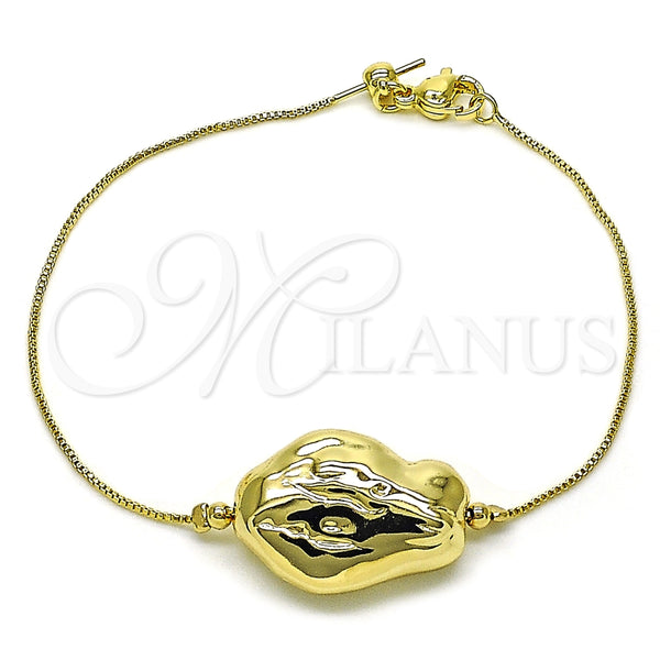 Pulsera Elegante 03.63.2287.08 Oro Laminado, Diseño de Box, Pulido, Tono Dorado (01 MM Thickness, 8 Inches Length)