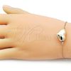 Pulsera Elegante 03.63.2289.08 Oro Laminado, Diseño de Corazón y Hueco, Pulido, Tono Dorado (01 MM Thickness, 8 Inches Length)