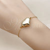 Pulsera Elegante 03.63.2289.08 Oro Laminado, Diseño de Corazón y Hueco, Pulido, Tono Dorado (01 MM Thickness, 8 Inches Length)