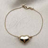 Pulsera Elegante 03.63.2289.08 Oro Laminado, Diseño de Corazón y Hueco, Pulido, Tono Dorado (01 MM Thickness, 8 Inches Length)