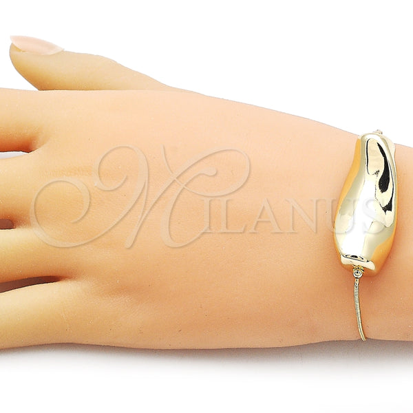 Pulsera Elegante 03.63.2292.08 Oro Laminado, Diseño de Cola de Raton, Pulido, Tono Dorado (01 MM Thickness, 8 Inches Length)