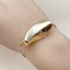 Pulsera Elegante 03.63.2292.08 Oro Laminado, Diseño de Cola de Raton, Pulido, Tono Dorado (01 MM Thickness, 8 Inches Length)