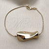 Pulsera Elegante 03.63.2292.08 Oro Laminado, Diseño de Cola de Raton, Pulido, Tono Dorado (01 MM Thickness, 8 Inches Length)