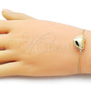 Pulsera Elegante 03.63.2294.08 Oro Laminado, Diseño de Corazón y Box, Pulido, Tono Dorado (01 MM Thickness, 8 Inches Length)