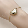 Pulsera Elegante 03.63.2294.08 Oro Laminado, Diseño de Corazón y Box, Pulido, Tono Dorado (01 MM Thickness, 8 Inches Length)