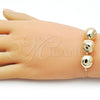 Pulsera Elegante 03.63.2296.08 Oro Laminado, Diseño de Box y Bola, Pulido, Tono Dorado (01 MM Thickness, 8 Inches Length)