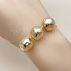 Pulsera Elegante 03.63.2296.08 Oro Laminado, Diseño de Box y Bola, Pulido, Tono Dorado (01 MM Thickness, 8 Inches Length)
