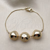 Pulsera Elegante 03.63.2296.08 Oro Laminado, Diseño de Box y Bola, Pulido, Tono Dorado (01 MM Thickness, 8 Inches Length)