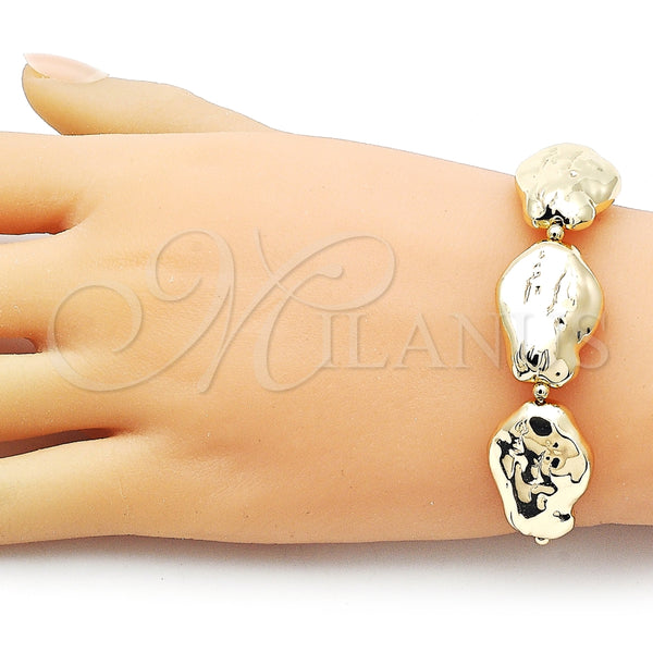 Pulsera Elegante 03.63.2297.08 Oro Laminado, Diseño de Box, Pulido, Tono Dorado (01 MM Thickness, 8 Inches Length)