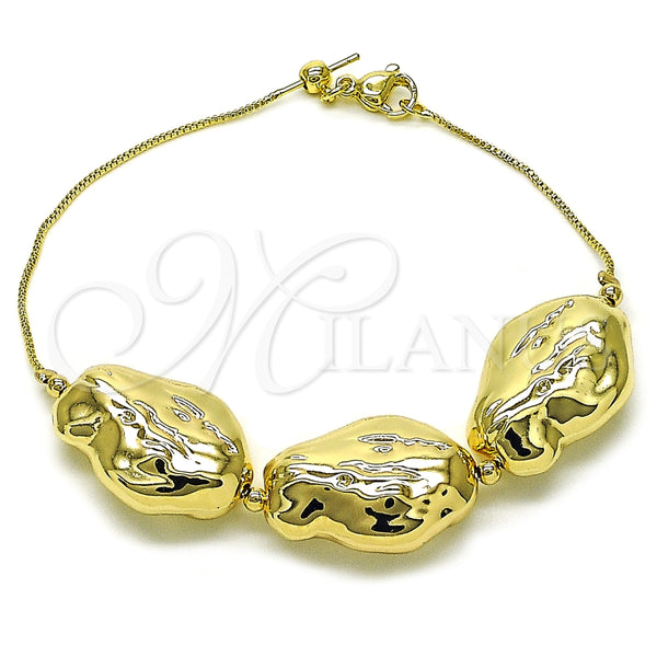 Pulsera Elegante 03.63.2297.08 Oro Laminado, Diseño de Box, Pulido, Tono Dorado (01 MM Thickness, 8 Inches Length)