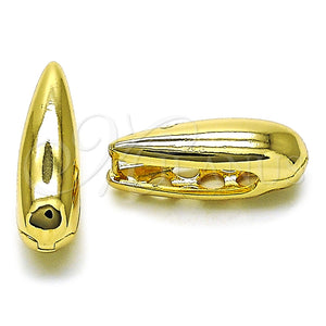 Argolla Huggie 02.283.0216.12 Oro Laminado, Diseño de Gota, Pulido, Tono Dorado