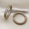 Argolla Huggie 02.283.0140.35 Oro Laminado, con Micro Pave Blanca, Pulido, Tono Dorado