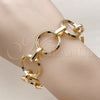 Pulsera Elegante 03.429.0012.08 Oro Laminado, Diseño de Rolo, Pulido, Tono Dorado (21 MM Thickness, 8 Inches Length)