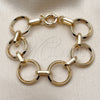 Pulsera Elegante 03.429.0012.08 Oro Laminado, Diseño de Rolo, Pulido, Tono Dorado (21 MM Thickness, 8 Inches Length)