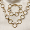 Collar y Pulsera 06.429.0012 Oro Laminado, Diseño de Rolo, Pulido, Tono Dorado