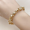 Pulsera Elegante 03.429.0013.07 Oro Laminado, Diseño de Bola y Corazón, Pulido, Tono Dorado (10 MM Thickness, 7 Inches Length)