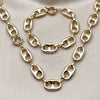 Collar y Pulsera 06.429.0014 Oro Laminado, Diseño de Puff Mariner, Pulido, Tono Dorado