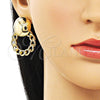 Arete Dormilona 02.428.0024 Oro Laminado, Diseño de Bola y Miami Cubana, Pulido, Tono Dorado
