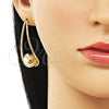 Arete Dormilona 02.428.0027 Oro Laminado, Diseño de Gota y Bola, Pulido, Tono Dorado