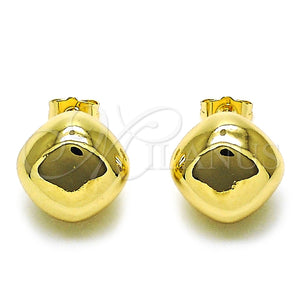 Arete Dormilona 02.428.0029 Oro Laminado, Diseño de Hueco, Pulido, Tono Dorado