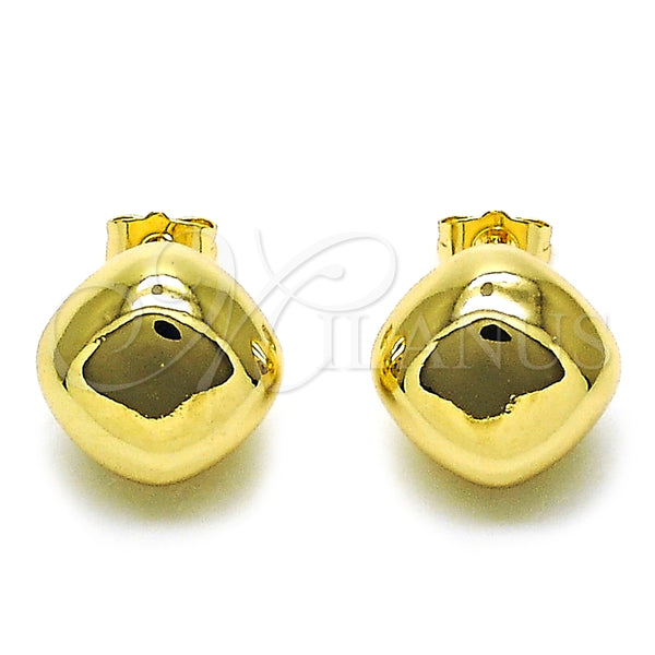 Arete Dormilona 02.428.0029 Oro Laminado, Diseño de Hueco, Pulido, Tono Dorado