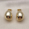 Arete Dormilona 02.428.0030 Oro Laminado, Diseño de Bola y Hueco, Pulido, Tono Dorado