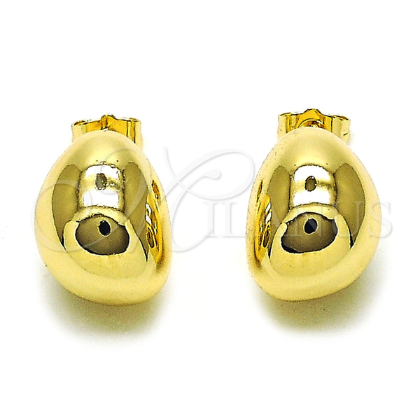Arete Dormilona 02.428.0030 Oro Laminado, Diseño de Bola y Hueco, Pulido, Tono Dorado