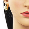 Arete Dormilona 02.428.0031 Oro Laminado, Diseño de Hueco y Bola, Pulido, Tono Dorado