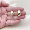 Arete Dormilona 02.428.0031 Oro Laminado, Diseño de Hueco y Bola, Pulido, Tono Dorado