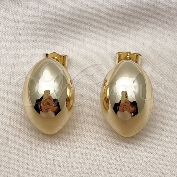 Arete Dormilona 02.428.0031 Oro Laminado, Diseño de Hueco y Bola, Pulido, Tono Dorado