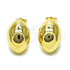 Arete Dormilona 02.428.0031 Oro Laminado, Diseño de Hueco y Bola, Pulido, Tono Dorado