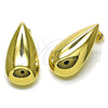 Arete Dormilona 02.428.0032 Oro Laminado, Diseño de Gota y Hueco, Pulido, Tono Dorado