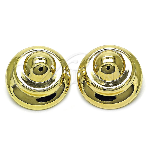 Arete Dormilona 02.428.0033 Oro Laminado, Diseño de Hueco, Pulido, Tono Dorado