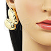 Arete Dormilona 02.428.0034 Oro Laminado, Diseño de Hueco, Pulido, Tono Dorado