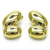 Arete Dormilona 02.428.0034 Oro Laminado, Diseño de Hueco, Pulido, Tono Dorado