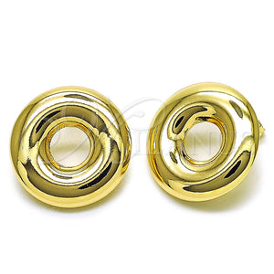Arete Dormilona 02.428.0036 Oro Laminado, Diseño de Hueco, Pulido, Tono Dorado
