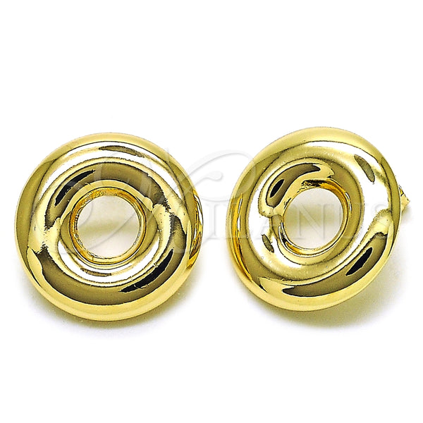 Arete Dormilona 02.428.0036 Oro Laminado, Diseño de Hueco, Pulido, Tono Dorado