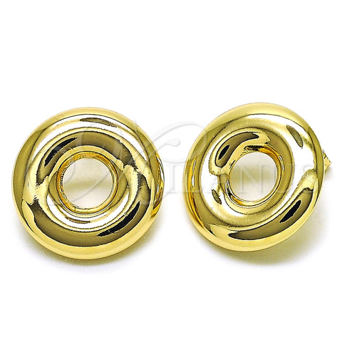 Arete Dormilona 02.428.0036 Oro Laminado, Diseño de Hueco, Pulido, Tono Dorado