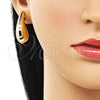 Arete Dormilona 02.428.0039 Oro Laminado, Diseño de Gota y Hueco, Pulido, Tono Dorado