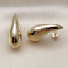 Arete Dormilona 02.428.0039 Oro Laminado, Diseño de Gota y Hueco, Pulido, Tono Dorado