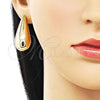 Arete Dormilona 02.428.0040 Oro Laminado, Diseño de Hueco y Gota, Pulido, Tono Dorado
