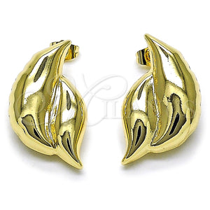 Arete Dormilona 02.428.0050 Oro Laminado, Diseño de Hueco, Pulido, Tono Dorado