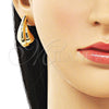 Arete Dormilona 02.428.0045 Oro Laminado, Diseño de Gota y Hueco, Pulido, Tono Dorado