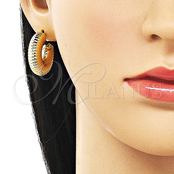 Argolla Pequeña 02.428.0048.25 Oro Laminado, Diseño de Hueco, Pulido, Tono Dorado