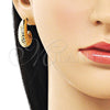 Arete Dormilona 02.428.0049 Oro Laminado, Diseño de Hueco, Pulido, Tono Dorado