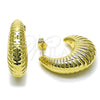 Argolla Mediana 02.196.0164.1.25 Oro Laminado, Diseño de Hueco, Pulido, Tono Dorado