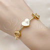Aro Individual 07.282.0005 Oro Laminado, Diseño de Corazón y Estrella, con Blanca Zirconia Cubica, Pulido, Tono Dorado (03 MM Thickness, One size fits all)
